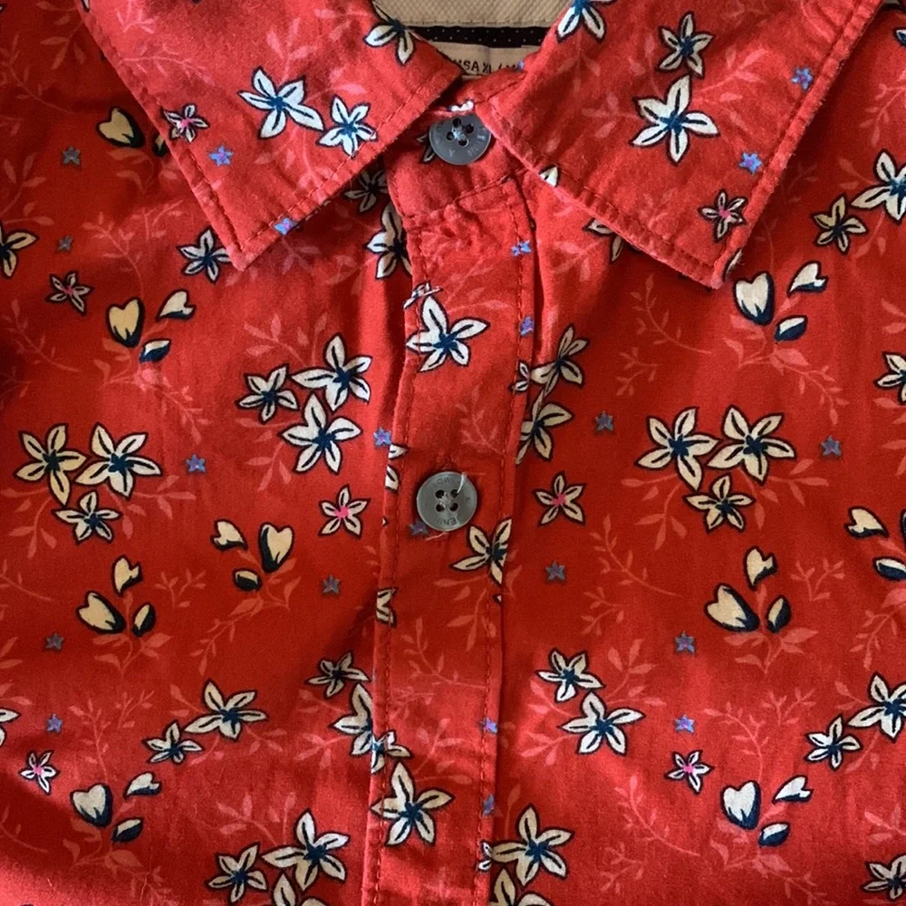 Denim & Flower Dress Shirt - Picture 3 of 4